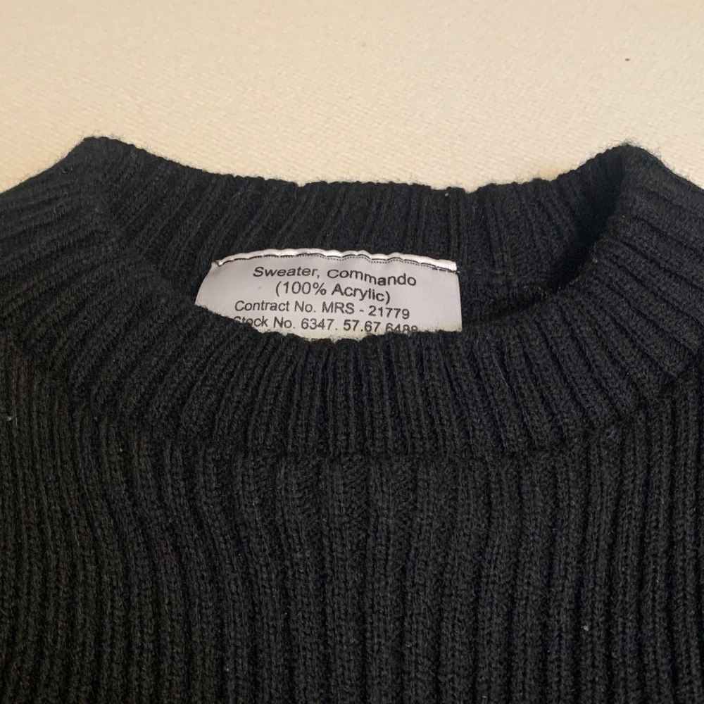 LL Bean Commando Black Sweater with Moneyary Themed Embellishments - Picture 8 of 14